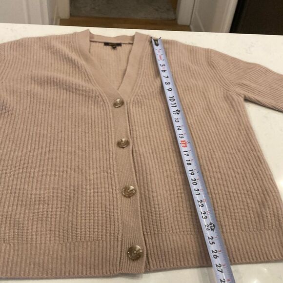 NEW Quince 100% Cashmere Oversized Boyfriend Super Soft Cardigan Mink Pink XS - Picture 4 of 8